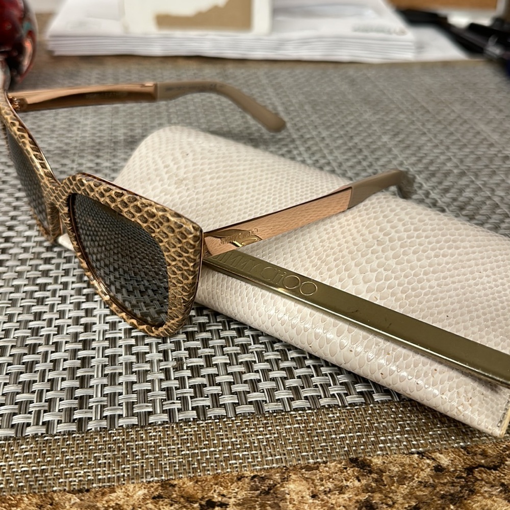 Authentic Jimmy Choo Python Wrapped Sunglasses, C… - image 2